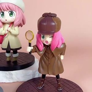 Bandai | 13cm/5.12in Anime Spy Family Figure Anya Forger Cosplay Detective Action Figures PVC Collectible Statue Model Toy Gifts