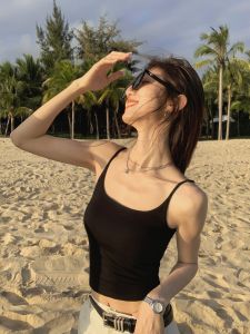 เสื้อกั๊กถักแขนกุดทรงเข้ารูปสำหรับผู้หญิง MULVAN 4 สี เสื้อคลุมกันหนาวแบบพอดีตัว ใส่ได้ตลอดทั้งปี ผ้าผสมโพลีเอสเตอร์และไนลอน