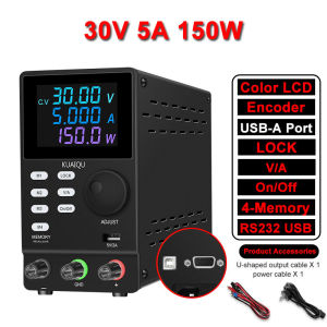 KUAIQU | KUAIQU RS-232/USB Lab Power Supply 300V/200V/120V/60V/30V Adjustable Bench Source Memory/OUTPUT Voltage Regulator For Repair PCB