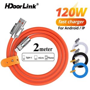 ♥ SFREE Shipping+Readystock ♥120W Super Fast Charging Cable Metal Zinc Alloy Liquid Silicone Micro USB Type-C Charger Data Cable OD6.0 For iPhone Android