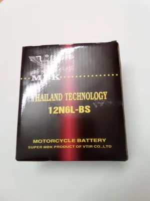 Bình ắc quy khô THAILAND 12N6L-BS 12V-6Ah/10hr kích thước 12x6x 125 cm công nghệ Thái Lan lắp cho xe wave sirius Jupiter..