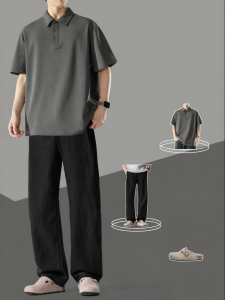 Wood soon | Trendy Short-sleeve Polo Shirt and Pants Summer Set