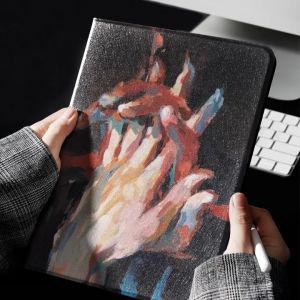 Hold hands เคส iPad Pro11 2024 air6 gen9 gen8 10.2 Pro12.9 22/21/20 ช่างสีน้ำมัน ช่องใส่ปากกา เคสไอแพด Gen11 Air7 11 air4/5 10.9 case iPad gen10 pro11 gen6 9.7 mini6/7
