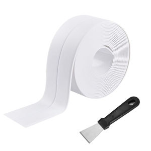 White Caulk Strip Approximately 2 Meters Waterproof Self-Adhesive Sealant Tape for Bathroom Toilet Tub & Shower - Easy Repair