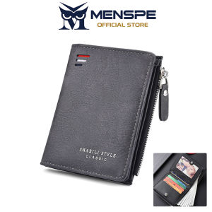 MENSPE Fashion Short Wallet Mens Retro Soft PU Multi-Functional Wallet Large Capacity Business Purse Multi-Card Position ID Credit Cards Holders Coin Pouch Bag