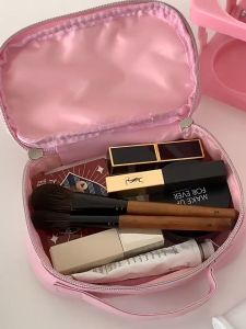 【NE UE】 PU Cosmetic Bag Portable Cosmetic Pouch Casual Kuromi Wash Pouch Travel Organizer Cartoon Storage Toiletry Bag Hellokitty Storage Bag