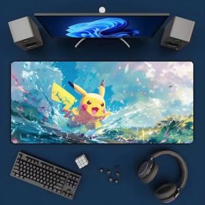 Bandai | Pokemon Anime Gaming Mouse Pad XXL Large Rubber Keyboard Mat 2MM Stitched Edge Desk Pad PC Mousepad