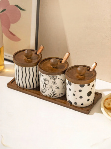 MODERN SWEETHOME | Kitchen Use Ceramic Seasoning Bottle Set