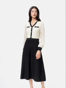 Koradior | New Autumn Office Retro Palace Style Slim Long Sleeves Dress