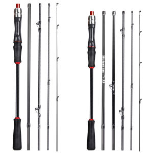 Sougayilang Portable Lure Rod 1.8m/2.1m Carbon Material Comfortable Grip Outdoor Spinning/Casting Fishing Rod Lure Wt. 10-30g