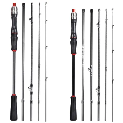 Sougayilang Portable Lure Rod 1.8m/2.1m Carbon Material Comfortable Grip Outdoor Spinning/Casting Fishing Rod Lure Wt. 10-30g