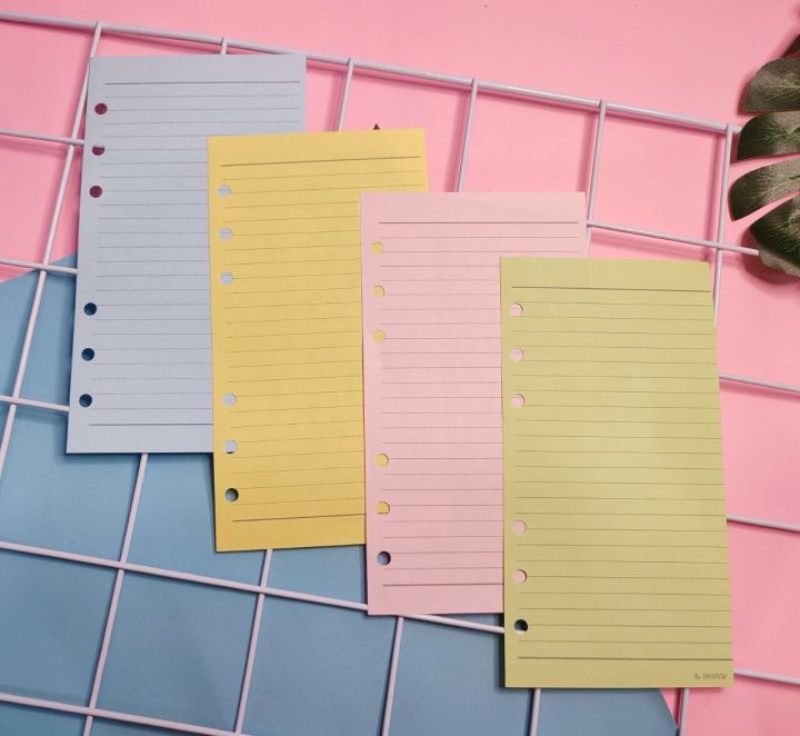 Kertas Loose Leaf Isian Refill Binder A6 Ring 6 Notes Warna Buku Tulis ...