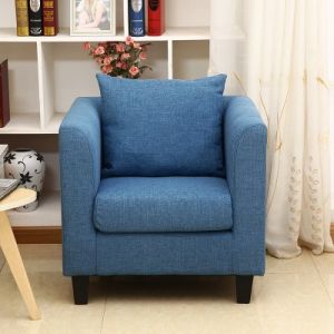 Modern Minimalist Leather And Fabric Sofa New Single Person Hotel Internet Cafe Office Chair Small Apartment Furniture