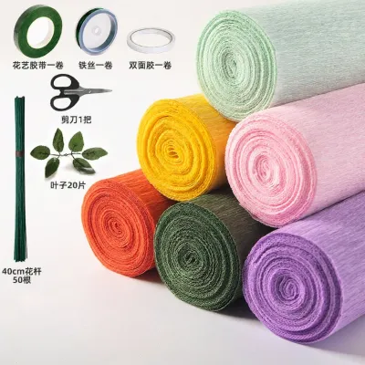 ZUOHUI | Multi-color Thick Crepe Paper Craft Flowers Kindergarten Use