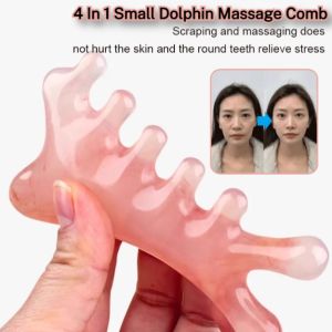 Dolphin Massage Comb Anti-Static Scalp Massager Facial Head Meridian Scraper 4 In 1 Ladies Massage Comb