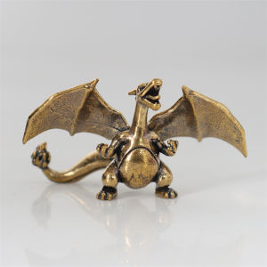 Takara Tomy | 3cm Creative Solid Brass Pokémon Crafts Anime Mini Figurines Charizard Blastoise Dragonite Bulbasaur Metal Statue Desktop Decor