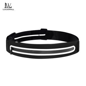 LouisWill Sports Bag Multi Functional Sports Waist Bag Adjustable Running Pouch Runners Belt Workout Waist Bag Elastic Belt Reflective Strip Slim Phone Holder Fanny Pack Waterproof Running Belt For Workout Gym Cycling