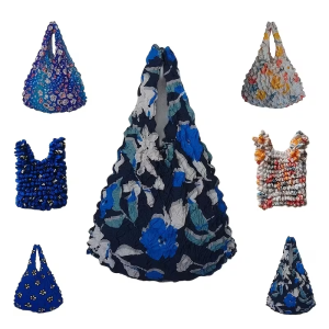 Pleated Shopping Bag | Large-Capacity Tote Bag Highly Stretchable Eco-Friendly Grocery Bag Perfect for Travel Shopping