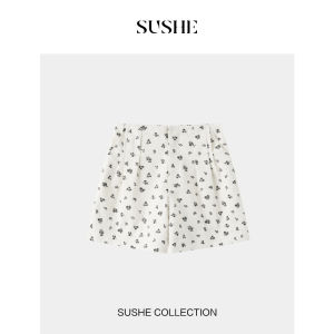 SUSHE | Floral Shiny French Style A-Line Shorts