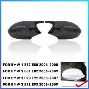 Rearview Mirror Covers for Bmw 1 3 Series E90 E91 E92 E93 E80 E81 E87 E88 Rear-View Carbon Fiber Gloss Black