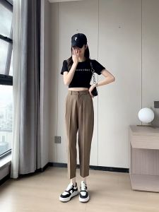 Womens High Waist Loose Fit Straight Leg Casual Dress Pants - Comfortable Office & Everyday Trousers ﻿ ﻿ ﻿