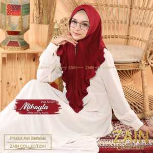 Zain Collection - Mikayla Hijab Instan Bergo Pet Busa Variasi Rempel Runcing Jersey Korea Syari Adem Nyaman