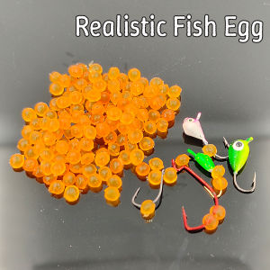 150PCS Soft Realistic Salmon Fish Eggs Bait for Ice & Fly Fishing Lifelike Fish Roe for Trout Salmon Steelhead in Freshwater