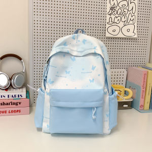 Pink Butterfly Dual-Shoulder Backpack for Junior And High School Girls 2025 New Style High Aesthetic Value Waterproof School Bag