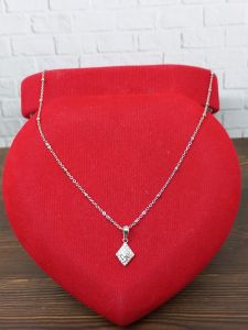 KALUNG RANTAI JEDAR + LIONTIN WAJIK MP FULL/ KALUNG PERAK ASLI SILVER 925 LAPIS EMAS/ KALUNG FASHION WANITA IMPOR TERBARU