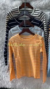 ÁO THUN SỌC NGANG TAY DÀI NỮ VẢI THUN COTTON CO GIÃN 4 CHIỀU (3 áo ngẫu nhiên 160k)