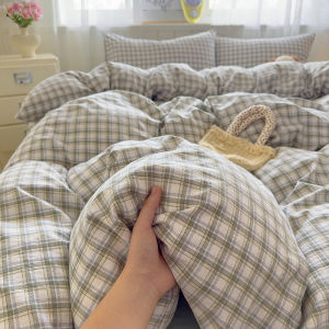 ชุดปลอกผ้านวมผ้าฝ้ายฟอกสี3/4in 1ชุดเครื่องนอนพิมพ์ลายดอกไม้/ชุดผ้าปูเตียง