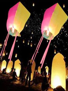 New Year Festival Atmosphere Four Colors Lanterns Wish Lighting Fireproof Paper Popular Festive Decorations Candle Source