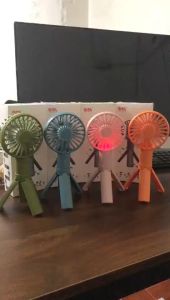 Super Strong USB Charging Tripod Handheld Fan with LED Color Lights & High Wind Power