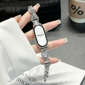 YUNDINGCHUANGXIANG | Metallic Small Aesthetic Heart Charm Bracelet Compatible Mi Band NFC