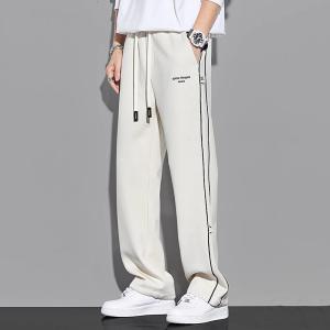 Loose Fit Mens Knitted Straight Leg Sport Pants Drapey Style Casual Trousers for Autumn Winter Teenagers And Adults
