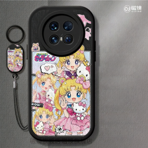CIJING | Cute Meta Cartoon Silicone & Leather Full-Enclosing Shockproof Huawei Phone Case