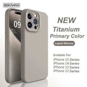 Liquid Silicone Phone Case For iPhone 16 15 14 13 12 Pro Max Shockproof Soft Phone Casing With Velvet Inside Anti-fall Phone Cover For iPhone 16 15 14 Plus