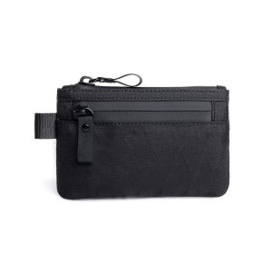 Màu Đen túi khóa kéo RFID chặn Ví nam phù hợp với tiền mặt và thẻ thời tiết vải x-pac vx21 EDC Túi du lịch