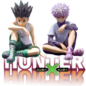 Bandai | Anime Full Time Hunter Killua Zoldyck Xiaojie GON · FREECSS Figurine Sitting PVC Model Desktop Collection OrnamentsToys Gift
