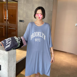 plus Size Sleepwear Summer Lightweight Short Sleeve Loose Fit Modal Maternity Nightgown for plus Size Women Comfortable Home Clothes