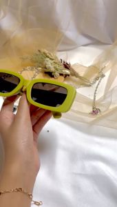 KACAMATA HITAM UV400 BENTUK PERSEGI  PANJANG SUNGLASSES GAYA RETRO UNTUK WANITA PRIA