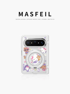 MASFEIL | Anti-Fall Magnetic Bracket Phone Case For Huawei Purple Cat Design Transparent Full Protection