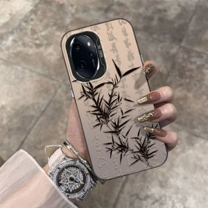 Honor Series Phone Case Silicone Protective Cover Anti-Fall Full Lens Protection Womens Style Calligraphy Bamboo Design