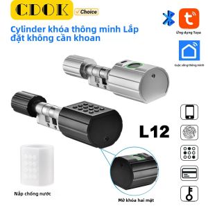 Khóa Thông Minh CDOK 2025 Tích Hợp Ứng Dụng Tuya Lắp Đặt Không Cần Khoan Mở Khóa Bằng Thẻ & Mật Khẩu Cho Cửa Gỗ & Cửa Thép