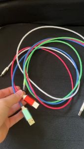 KABEL DATA LED TYPE C MICRO USB LIGHTNING FAST CHARGING 2.4A