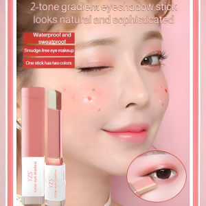 🌟【Limited Time Sale】🌟 Velvet Gradient Two-color Eyeshadow Stick  Matte Pearlescent Dual Effect  Long-lasting Eyeshadow Stick  Waterproof Sweat-proof  No Powder Sticking  No Caking Portable Eyeshadow Stick
