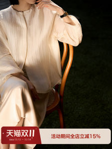 Silk Georgette Short Outerwear round Neck Chinese Style Womens Jacket WTB781701AG Lightweight Spring Season Loose Fit Regular Length