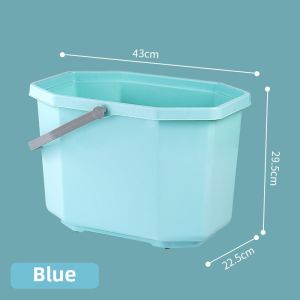 Thick Wide Plastic Squeegee Bucket with Wheel Home Use Mopping Bucket Single Barrel Handheld Drainage Bucket for Cleaning
