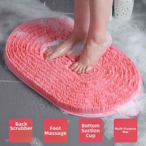 Anti-Slip Silicone Bath Mat With Scrubbing and Suction Cup Design