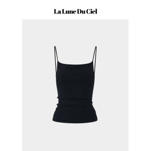 La lune Du ciel | Áo Camisole Len Kết Nút Sau Đơn Giản từ Lyocell